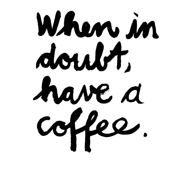 Kissen Coffee Spruch Typo Schwarzweiß