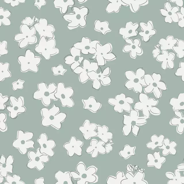 Tischläufer Cute Blossoms naturals sage