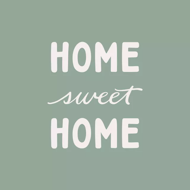 Kissen Home Sweet Home Salbeigrün