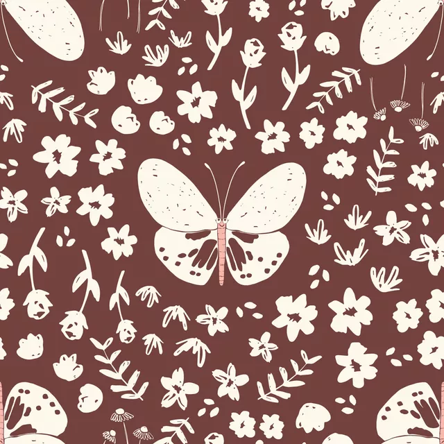 Schmetterling und Blume braun