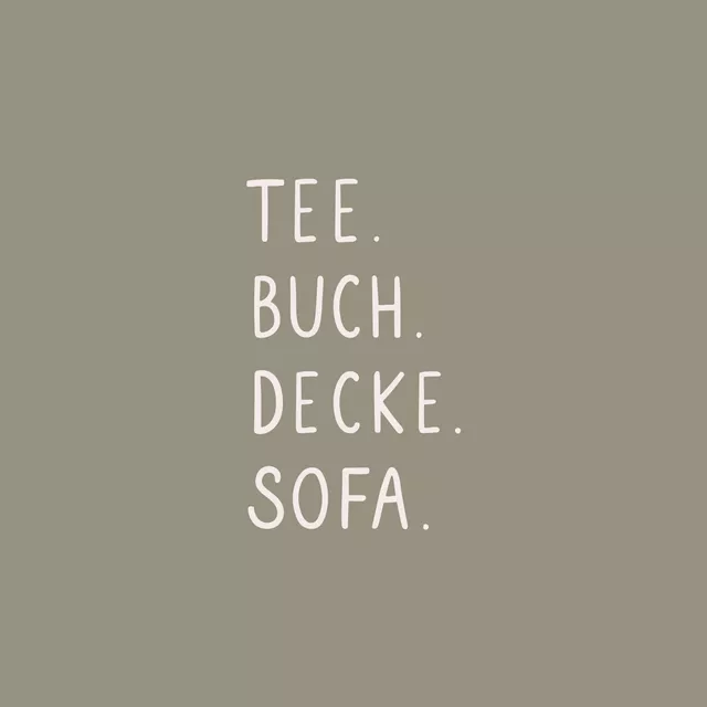 Kissen Tee Buch Decke Sofa Grün