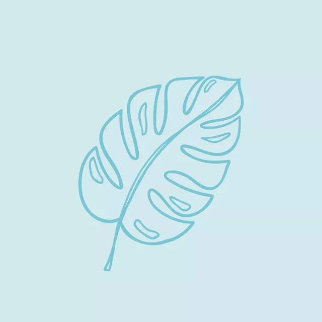 Monstera Wendekissen Türkis