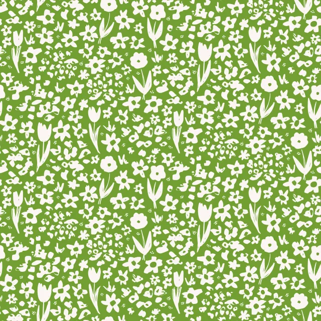 Blumen Muster Spring Grün