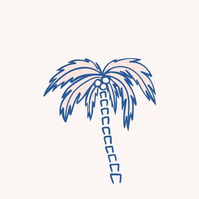 Palme beige blau Wendekissen
