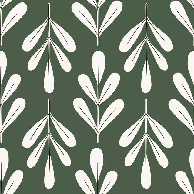 Dekovorhang Winter Floral beige dark green