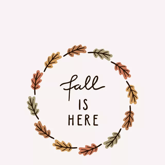 Kissen Fall Is Here Typo Kranz Herbst
