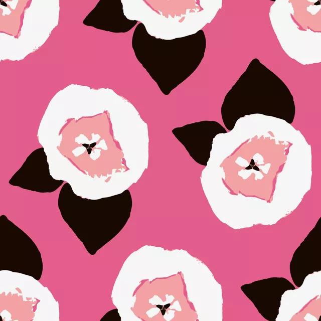 Dekovorhang Abstract Tulips pink black