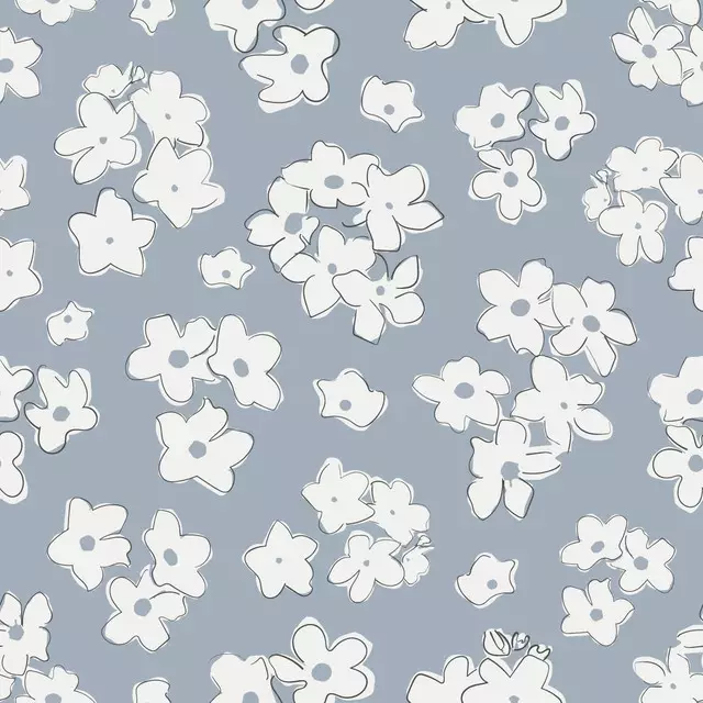 Bodenkissen Cute Blossoms naturals blau