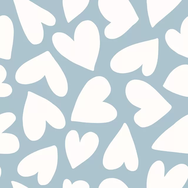 Bettwäsche Hearts blau beige