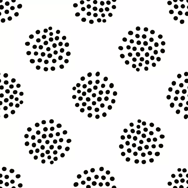 Dekovorhang Dotty Dots schwarzweiß