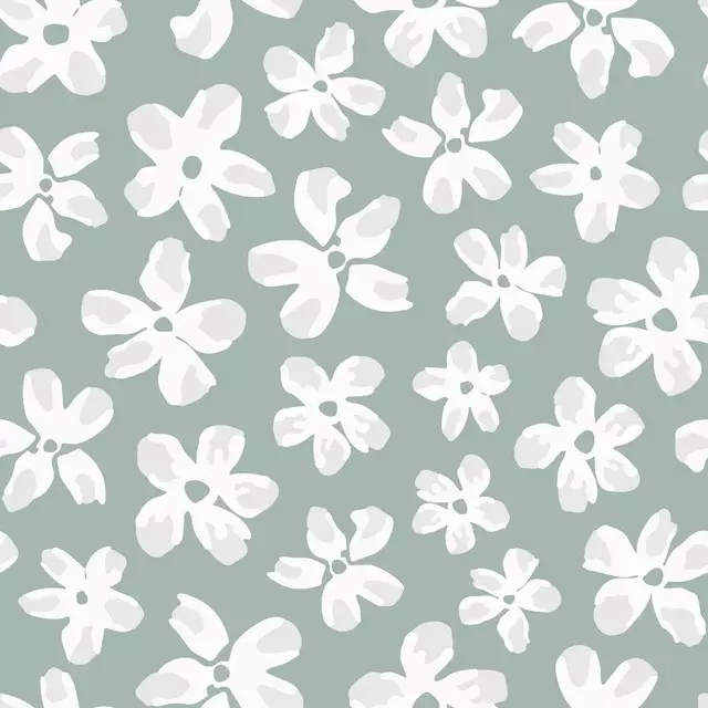 Abstrakte Blüten naturals grün