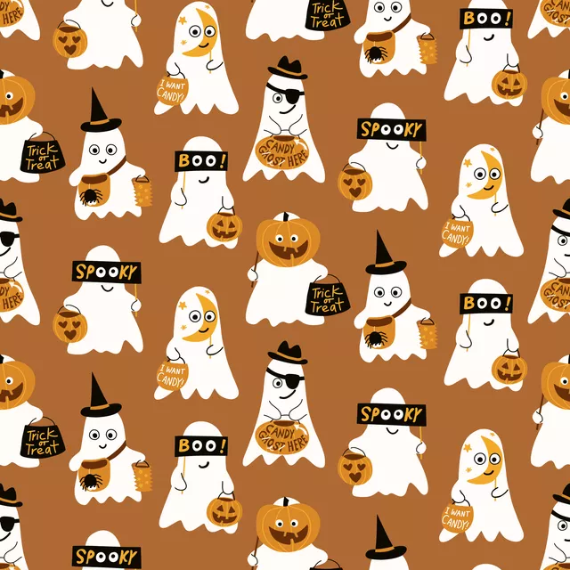 Tischdecke Cheeky Ghosts braun