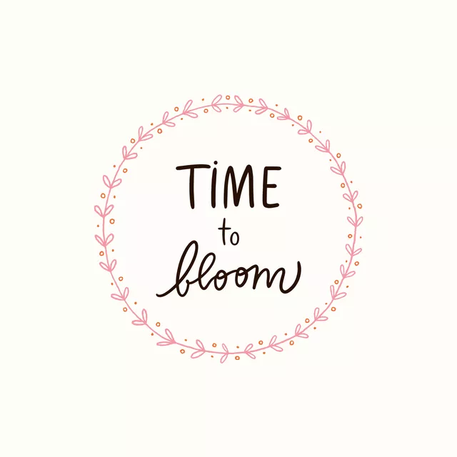 Time To Bloom typo pink