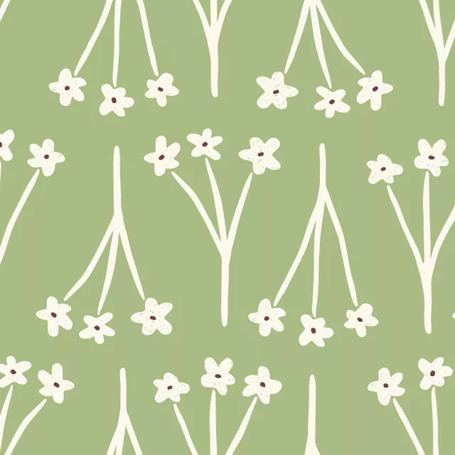 Blümchen beige grün