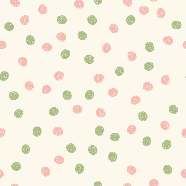Punkte beige grün rosa