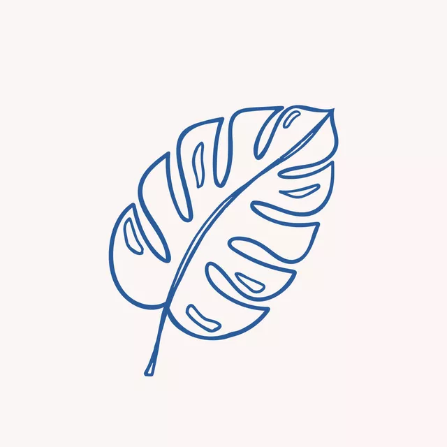 Monstera beigeblau Wendekissen