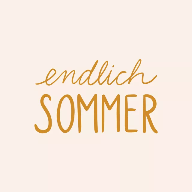 Kissen Endlich Sommer typo yellow