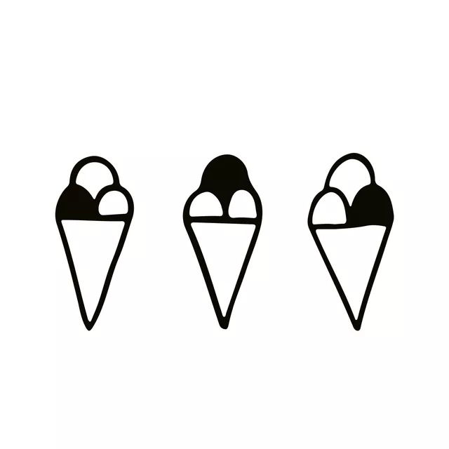 Bodenkissen Ice Cream schwarzweiß panel