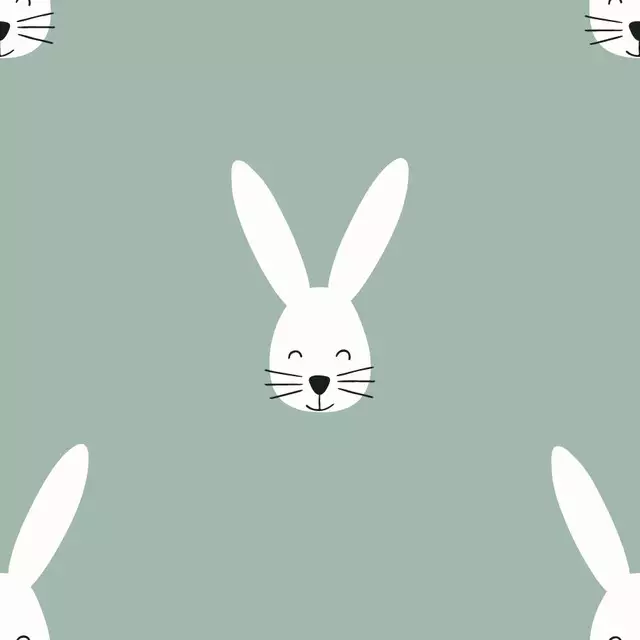 Tischdecke Happy Bunny naturals green