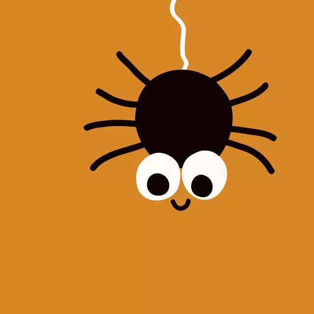 Dekovorhang Spooky Spider pumpkin gelb