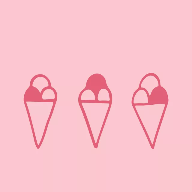 Kissen Ice Cream pink panel