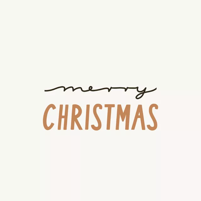 Merry Christmas Spruch braun