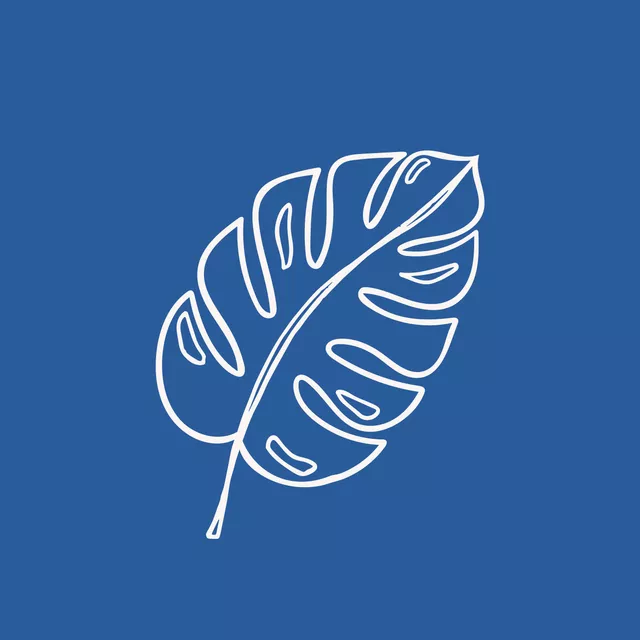 Kissen Monstera Wendekissen Blau