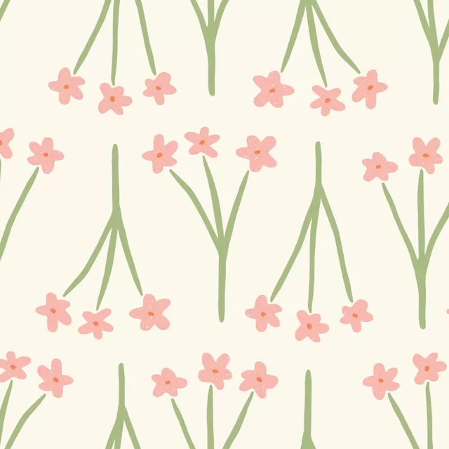 Blümchen beige rosa grün