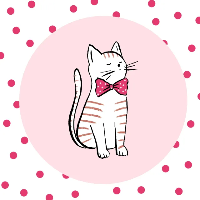 Katze mit Schleife