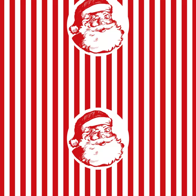 Tischläufer Weihnachtsmann Streifen Rot