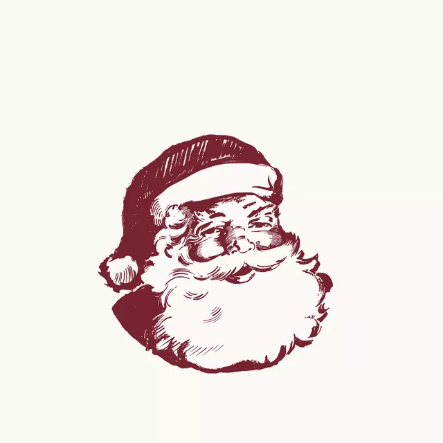 Sitzkissen Weihnachtsmann Dunkelrot