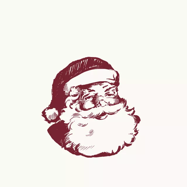 Tischset Weihnachtsmann Dunkelrot