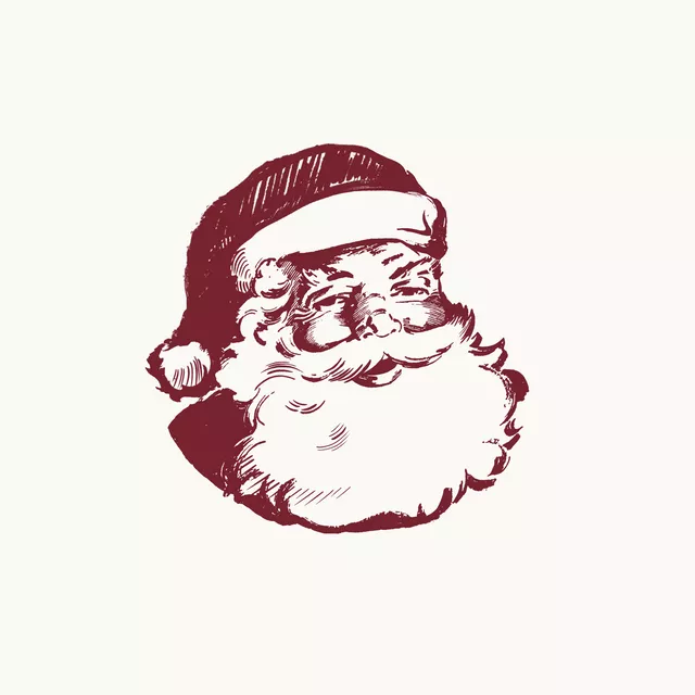 Kissen Weihnachtsmann Dunkelrot