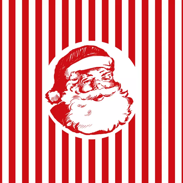 Sitzkissen Weihnachtsmann Streifen Rot