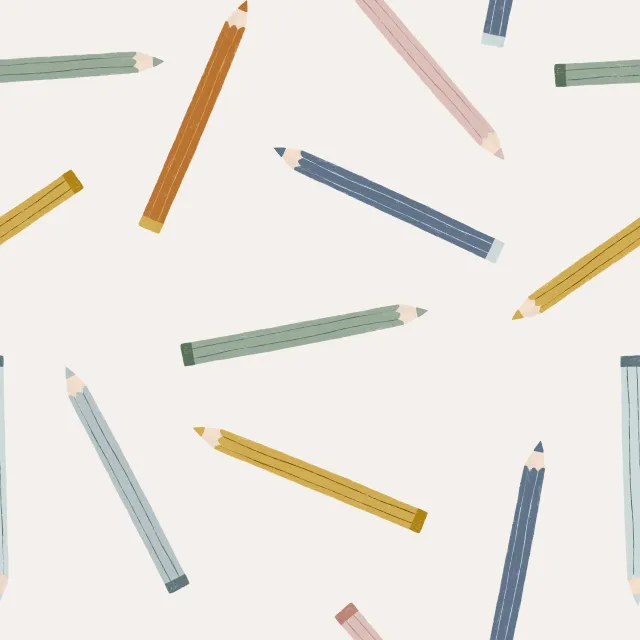 Bettwäsche Bunte Buntstifte Muster