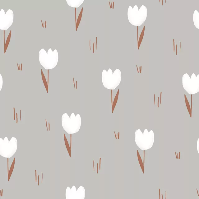 Dekovorhang Weiße Tulpen