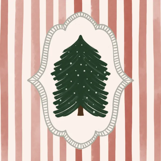 Kissen Weihnachtsbaum Streifen