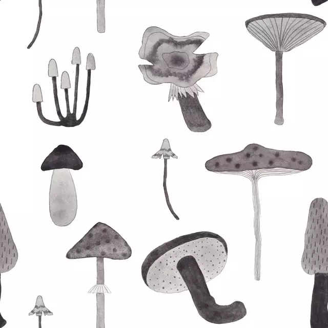 Geschirrtücher Pilzwald monochrom