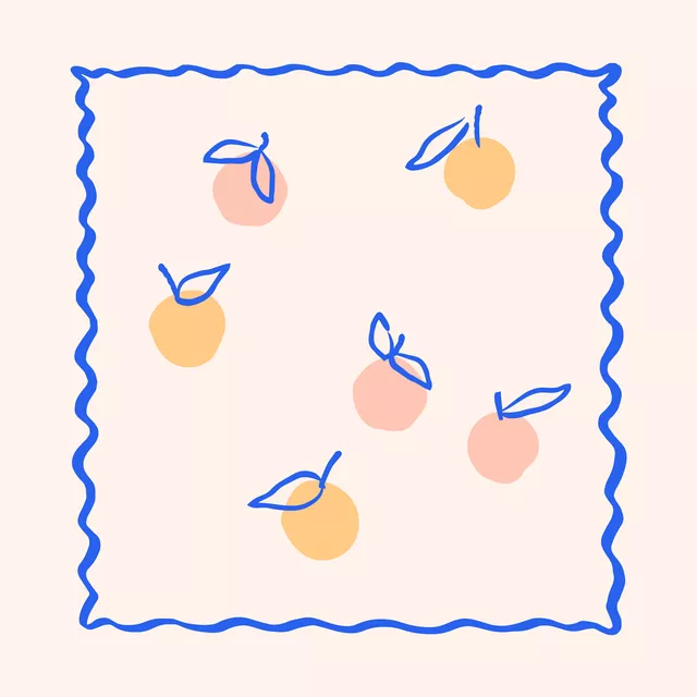 Kissen Orangen mit Rahmen
