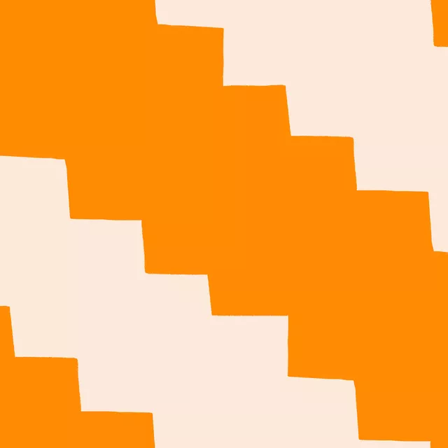 Treppe Orange Creme Zickzack