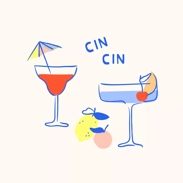 Sitzkissen Sommer Cocktails Cin Cin