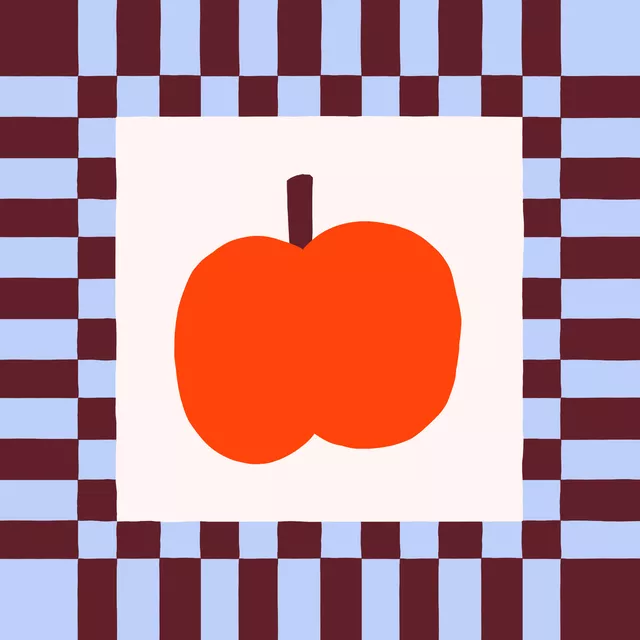 Kissen Apfel Schachbrett