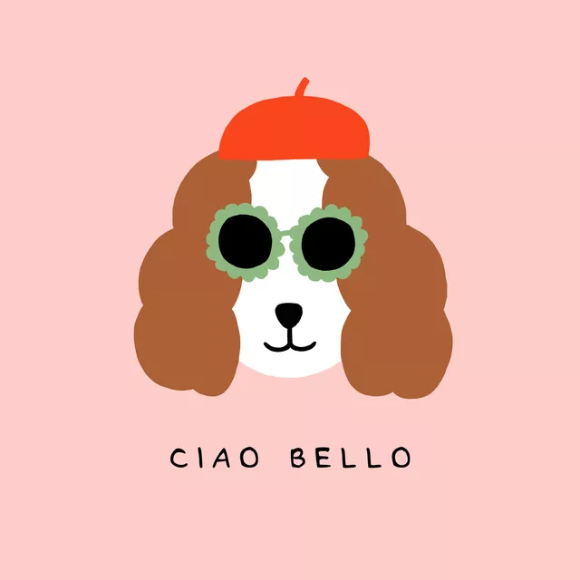 Kissen Pudel "Ciao Bello"