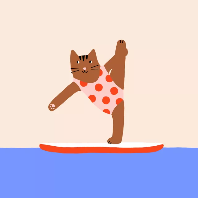 Kissen Yoga Katze