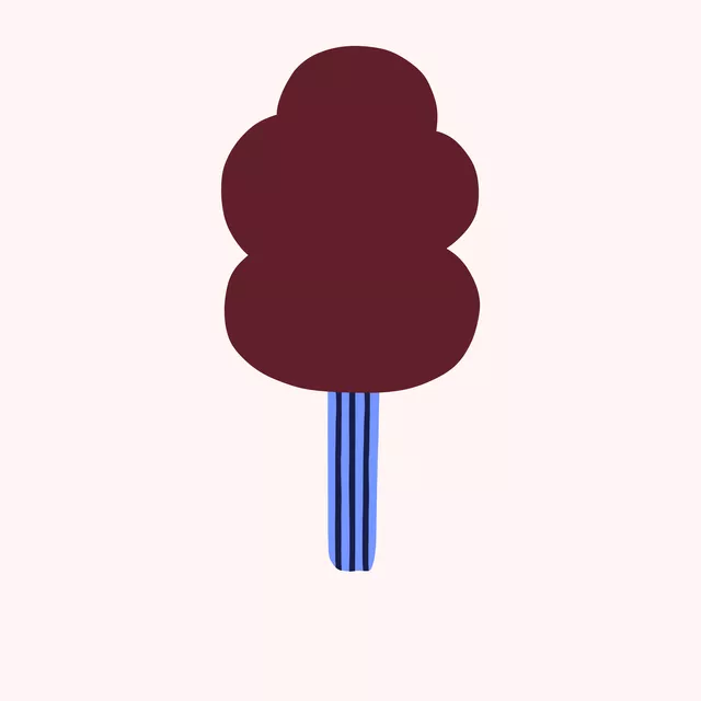 Kissen Baum Bordeaux & Blau