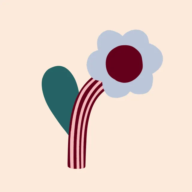Kissen Blume Herbst Bordeaux Hellblau