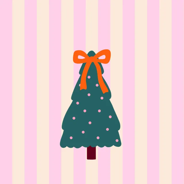 Sitzkissen Weihnachtsbaum mit Schleife