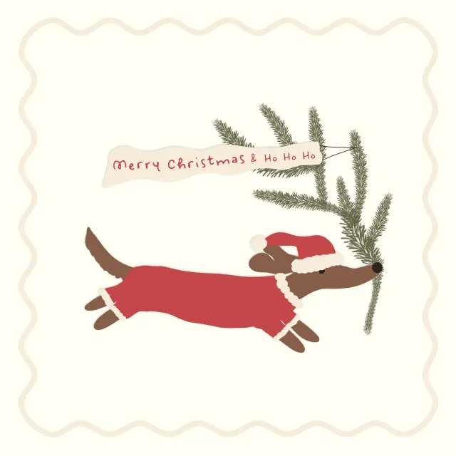 Tischset Dackel Merry Christmas Spruch
