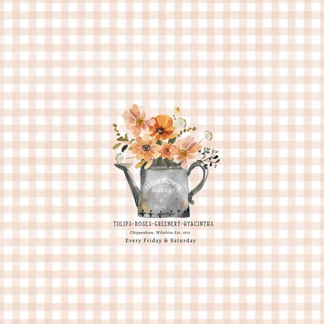Bodenkissen Vichy Milchkanne Blumen