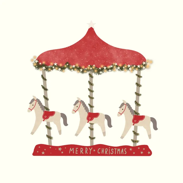 Tischset Karussel mit Pferden Weihnachten
